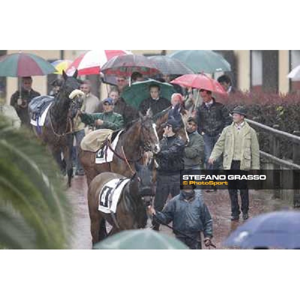 the horses owners and trainers enter the paddock before the Premio Carlo Chiesa Rome - Capannelle racecourse, 15th april 2012 photo Stefano Grasso