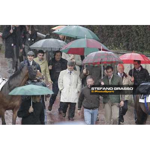 Luigi Riccardi enters the paddock before the Premio Carlo Chiesa Rome - Capannelle racecourse, 15th april 2012 photo Stefano Grasso