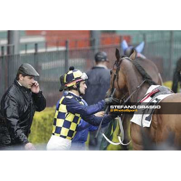 Stefano Botti, Fabio Branca and Belly to Belly in the paddock before the Premio Carlo Chiesa Rome - Capannelle racecourse, 15th april 2012 photo Stefano Grasso