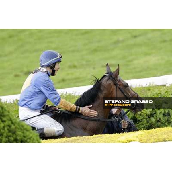 Perovic on Il Romito returns home after winning the Premio Godetia Rome - Capannelle racecourse, 15th april 2012 photo Stefano Grasso