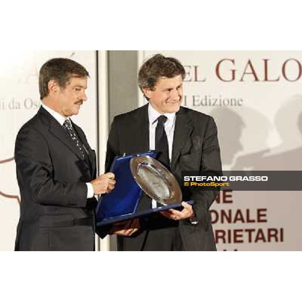 Gran Galà del Galoppo - Cavalli da Oscar 2011 - on.Mario Masini and on.Gianni Alemanno Rome - Terrazza Derby at Capannelle racecourse, 16th april 2012 photo Stefano Grasso