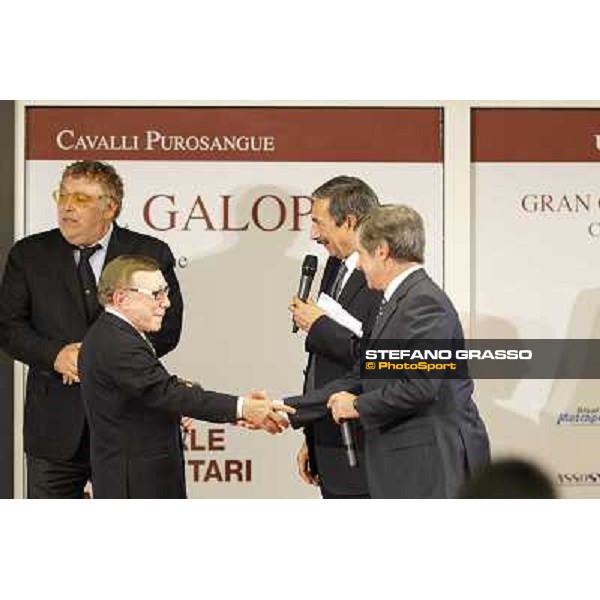 Gran Galà del Galoppo - Cavalli da Oscar 2011 - on.Mario Masini,Marcello Andreucci, Maurizio Mattioli,Marino Bartoletti Rome - Terrazza Derby at Capannelle racecourse, 16th april 2012 photo Stefano Grasso