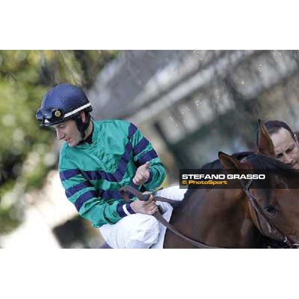 Mirco Demuro on Vola e Va Milano - San Siro galopp racecourse, 22nd april 2012 photo Stefano Grasso