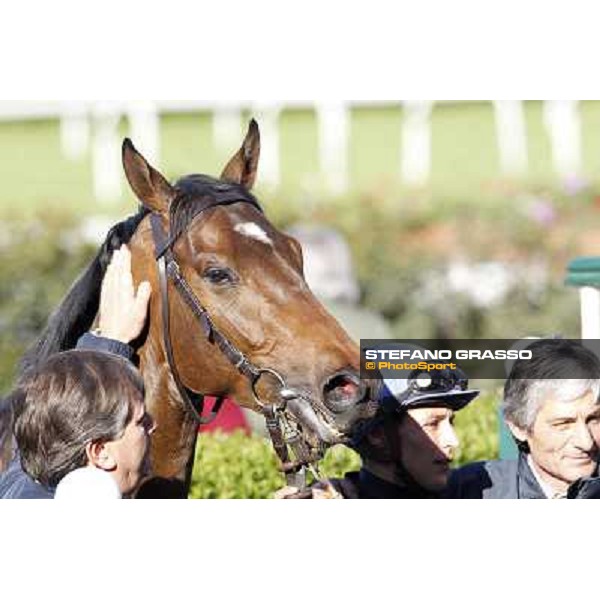 Raffaele Biondi, Gregorio Arena and Warder in the winner enclosure of the Premio Emanuele Filiberto. Milano - San Siro galopp racecourse, 22nd april 2012 photo Stefano Grasso