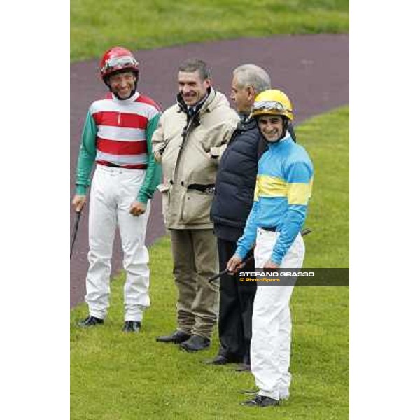 Fabio Branca, Luca Maniezzi and Alduino Botti Milano - San Siro galopp racecourse, 22nd april 2012 photo Stefano Grasso