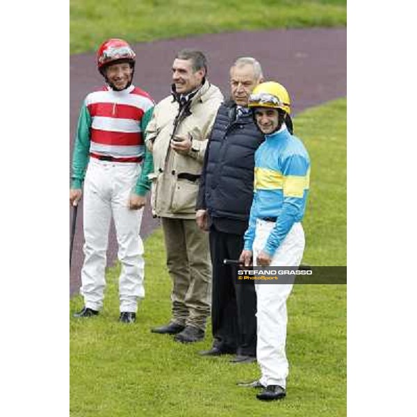 Fabio Branca, Luca Maniezzi and Alduino Botti Milano - San Siro galopp racecourse, 22nd april 2012 photo Stefano Grasso