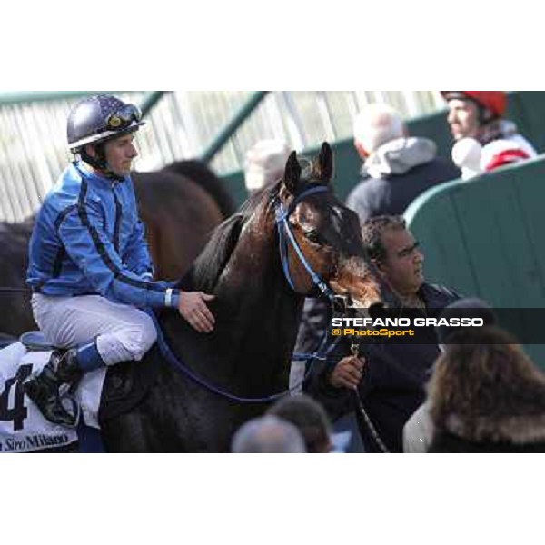 Mirco Demuro on Aser after winning the Premio Ogliolo Milano - San Siro galopp racecourse, 22nd april 2012 photo Stefano Grasso