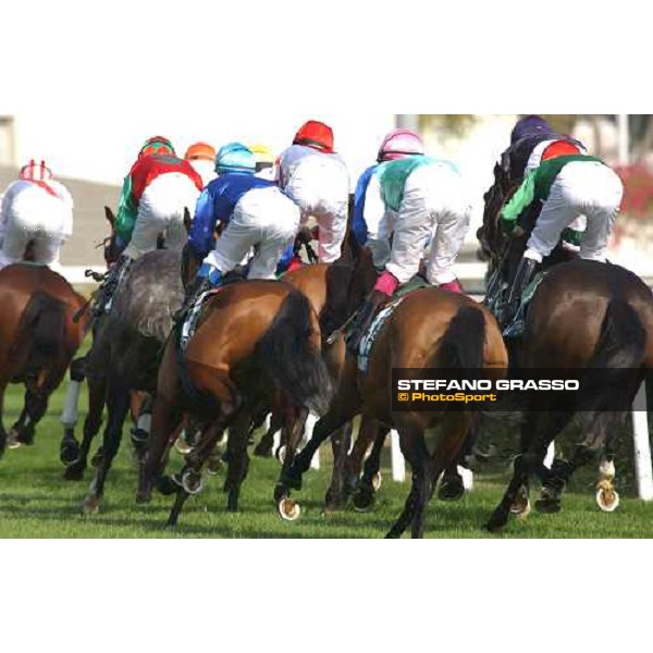 The Cathay Pacific Hong Kong Vase teh horses pass the first bend - the winner, Phoenix Reach first from right Sha Tin - Hong Kong 12th dec. 2004 ph. Stefano Grasso