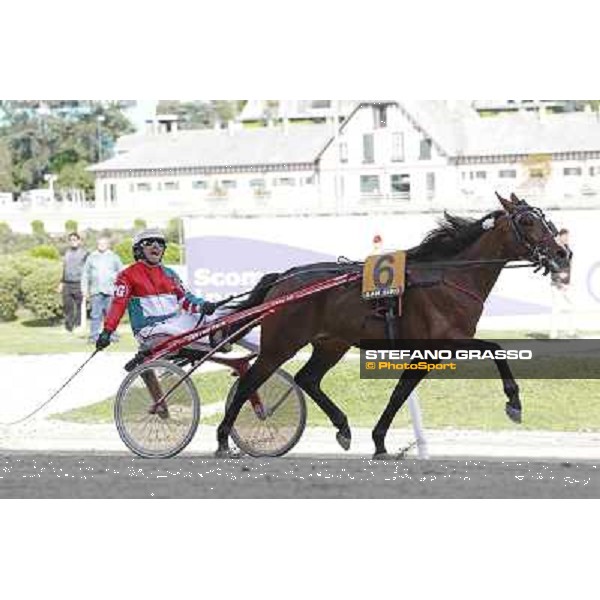 Pietro Gubellini wins the Gran Premio d\'Europa with Owen Cr. Milan - San Siro trot racecourse, 25th april 2012 ph..Stefano Grasso