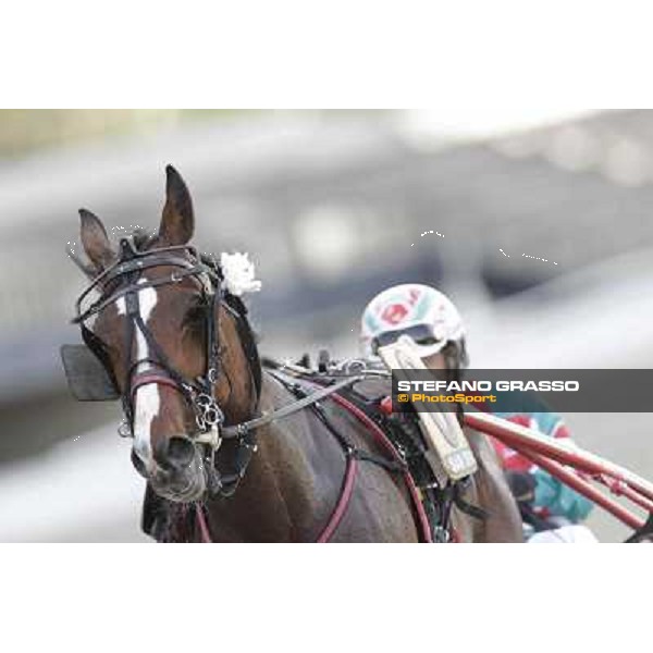 Pietro Gubellini and Owen Cr parade after winning the Gran Premio d\'Europa Milano - San Siro trot racecourse, 25th april 2012 ph.Stefano Grasso