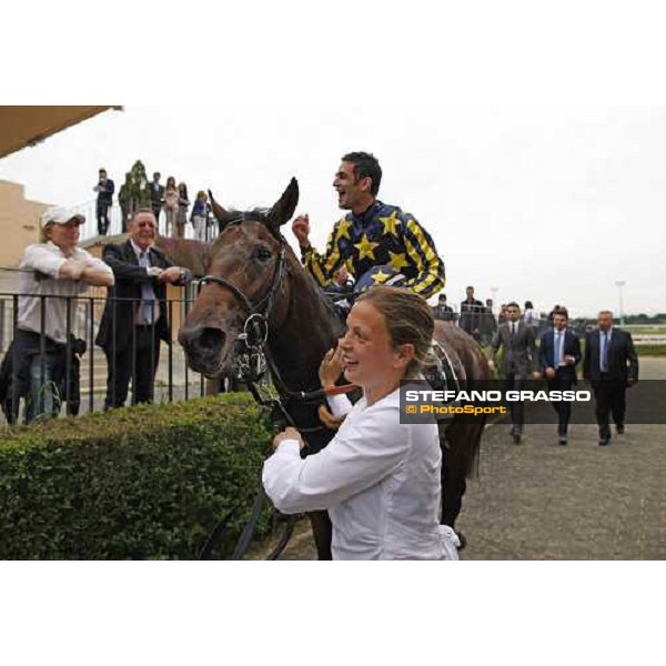 the winning connection of Premio Parioli- Giuseppe,Alessandro Botti and Endo Botti with Fabio Branca on Malossol after winning the Premio Parioli Rome Capannelle racecourse, 29th april 2012 ph.Stefano Grasso