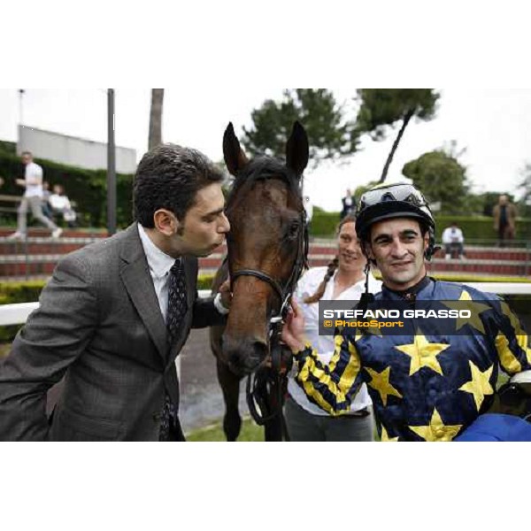 Alessandro Botti, Malossol and Fabio Branca after winning the Premio Parioli Rome Capannelle racecourse, 29th april 2012 ph.Stefano Grasso