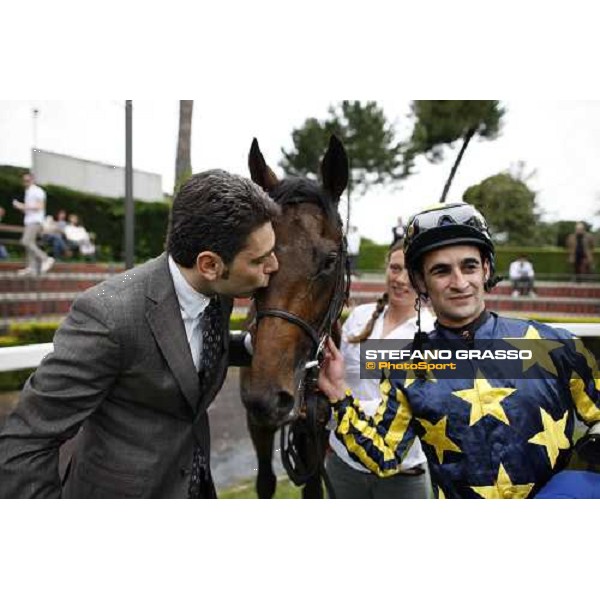 Alessandro Botti, Malossol and Fabio Branca after winning the Premio Parioli Rome Capannelle racecourse, 29th april 2012 ph.Stefano Grasso