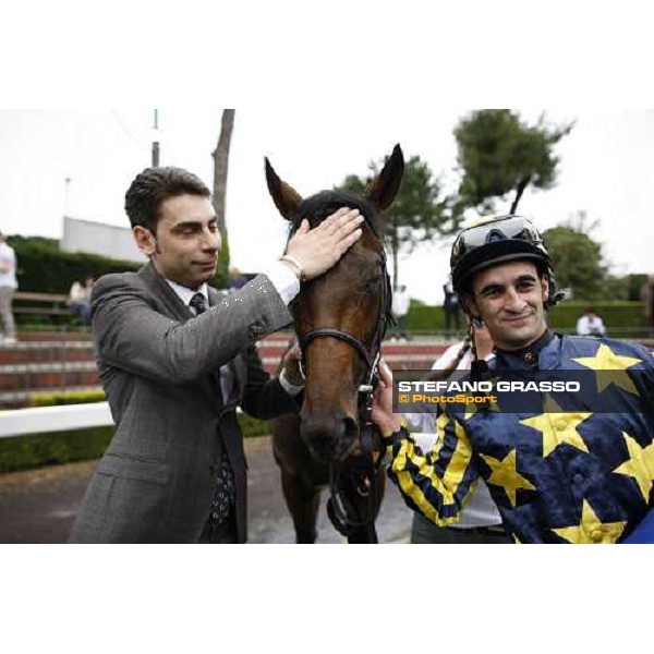 Alessandro Botti, Malossol and Fabio Branca after winning the Premio Parioli Rome Capannelle racecourse, 29th april 2012 ph.Stefano Grasso