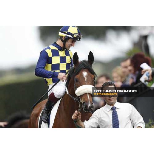 Fabio Branca and Cherry Collect before winning the Premio Regina Elena Rome Capannelle racecourse, 29th april 2012 ph.Stefano Grasso