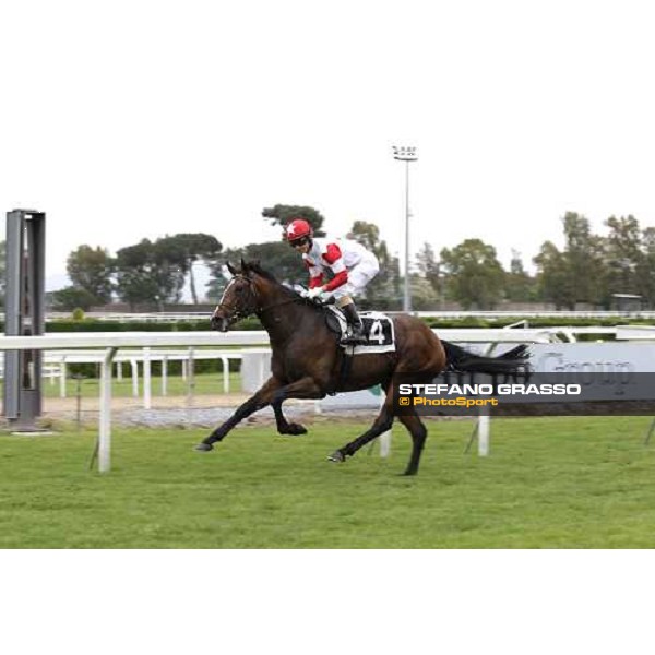 Gabriele Bietolini on Real Solution wins the Premio Botticelli Rome Capannelle racecourse, 29th april 2012 ph.Stefano Grasso