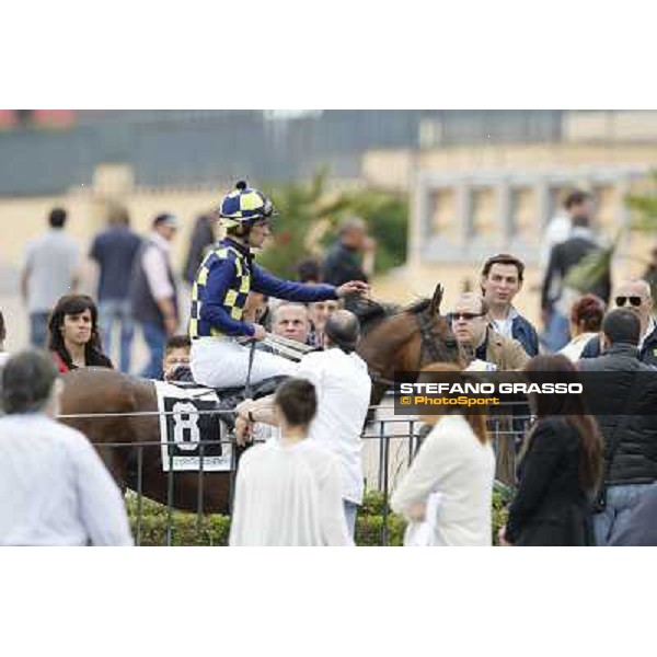 Fabio Branca returns home on Silent Killer after winning the Premio Distant Way Rome - Capannelle racecourse, 29th apri l2012 ph.Stefano Grasso