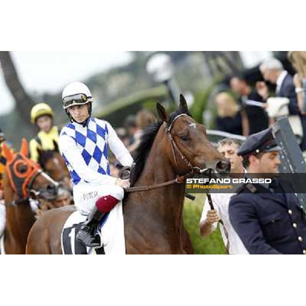 Cristian Demuro on Art of Dreams enters the track before the start of the Premio Parioli Rome - Capannelle racecourse, 29th april 2012 ph.Stefano Grasso