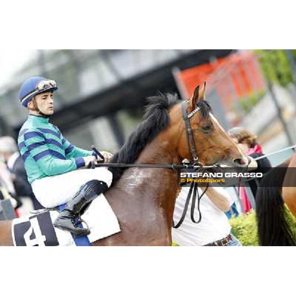 Dario Vargiu on Lui e La Luna enters the track before the start of the Premio Parioli Rome - Capannelle racecourse, 29th april 2012 ph.Stefano Grasso