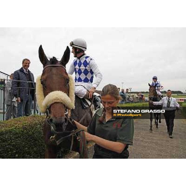 Mirco Demuro on Principe Adepto after winning the Premio Signorino Rome - Capannelle racecourse, 29th april 2012 ph.Stefano Grasso