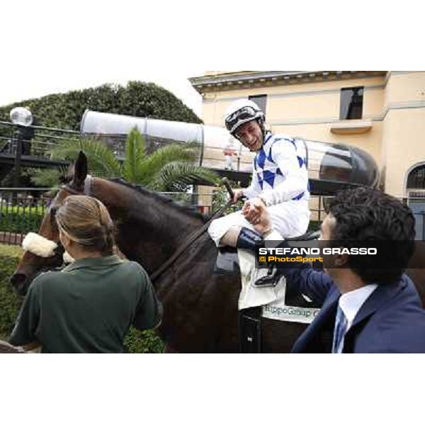 Endo Botti congratulates with Mirco Demuro on Principe Adepto after winning the Premio Signorino Rome - Capannelle racecourse, 29th april 2012 ph.Stefano Grasso