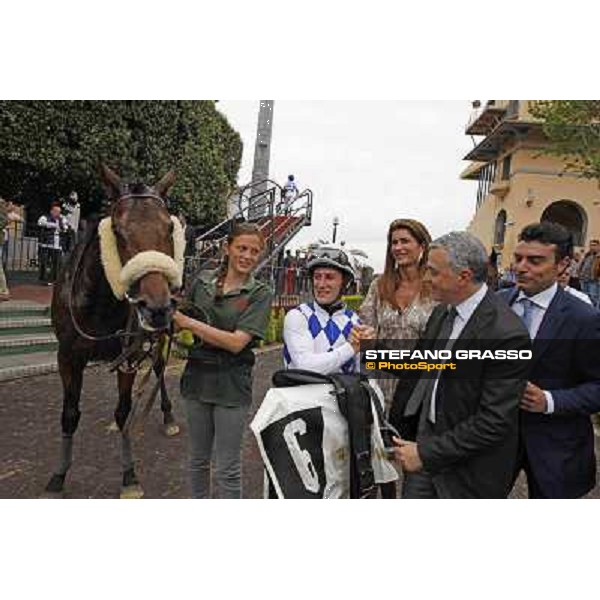 Andrea Scarpellini, Cristiana Brivio Sforza,Mirco Demuro,Endo Botti and Principe Adepto after winning the Premio Signorino Rome - Capannelle racecourse, 29th april 2012 ph.Stefano Grasso