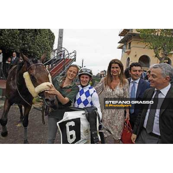 Andrea Scarpellini, Cristiana Brivio Sforza,Mirco Demuro,Endo Botti and Principe Adepto after winning the Premio Signorino Rome - Capannelle racecourse, 29th april 2012 ph.Stefano Grasso