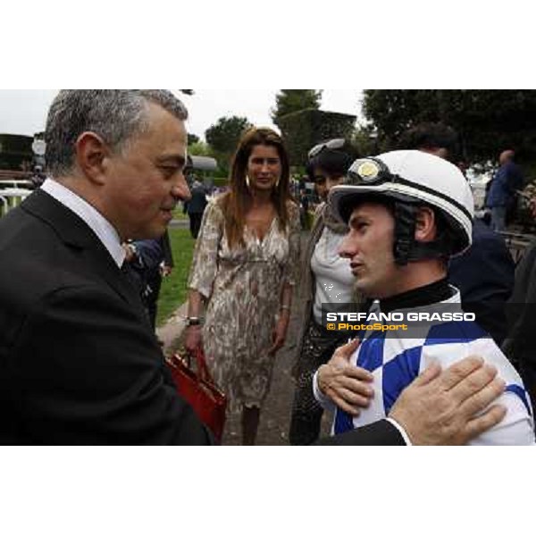 Andrea Scarpellini and Mirco Demuro after winning the Premio Signorino Rome - Capannelle racecourse, 29th april 2012 ph.Stefano Grasso