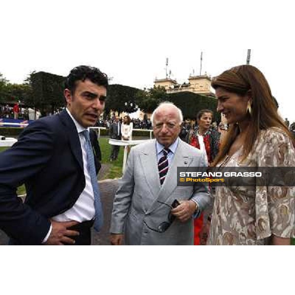 Sergio Scarpellini with Cristiana Brivio Sforza and Endo Botti after winning the Premio Signorino Rome - Capannelle racecourse, 29th april 2012 ph.Stefano Grasso