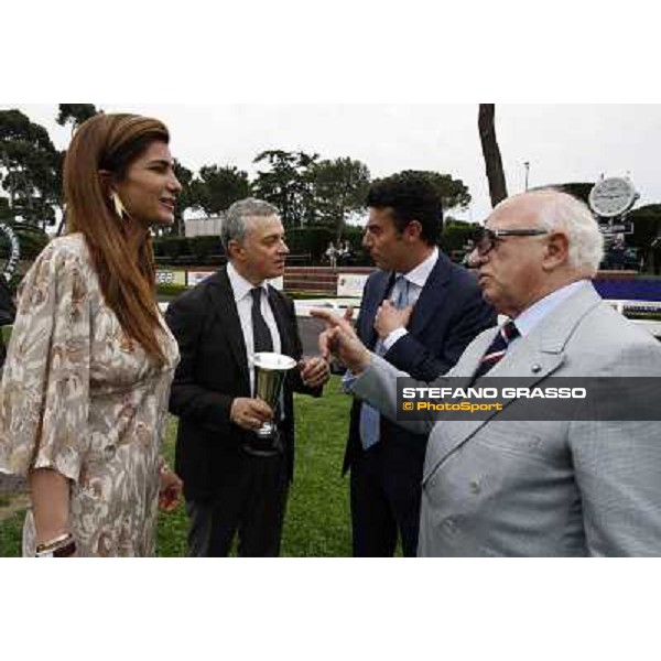 Sergio and Andrea Scarpellini with Cristiana Brivio Sforza and Endo Botti after winning the Premio Signorino Rome - Capannelle racecourse, 29th april 2012 ph.Stefano Grasso