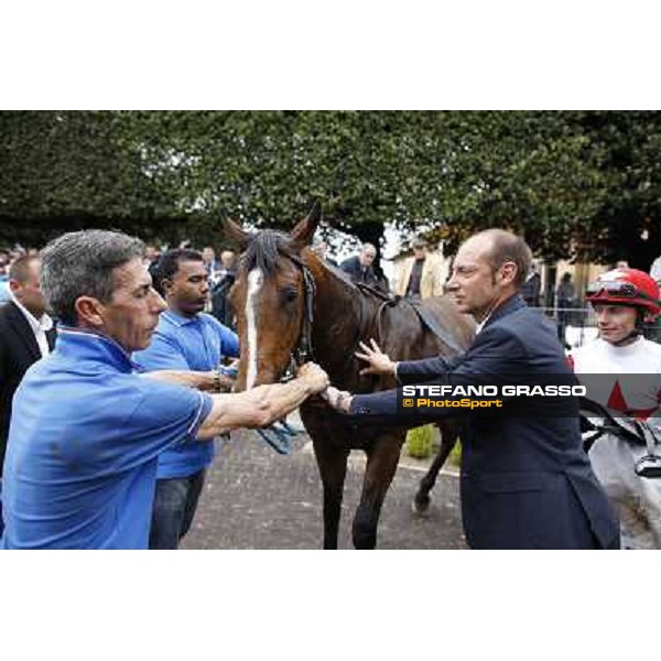Gabriele and Giancarlo Bietolini with Real Solution after winning the Premio Botticelli Rome - Capannelle racecourse, 29th april 2012 ph.Stefano Grasso