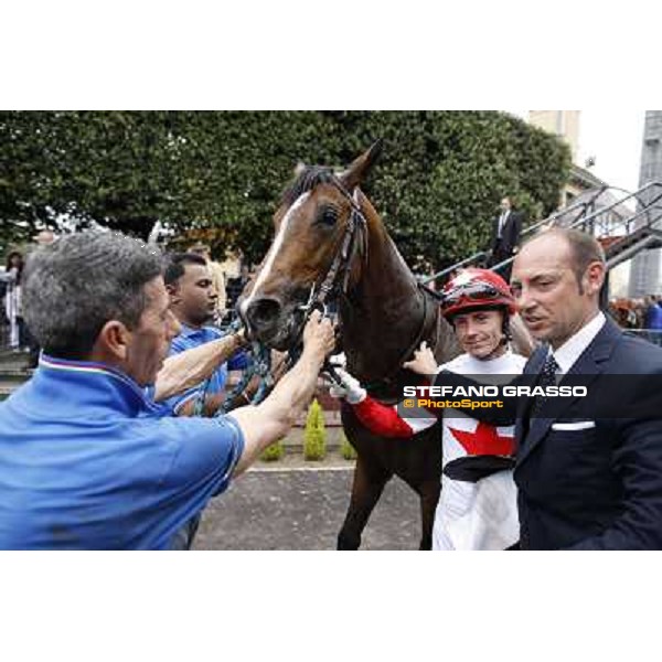 Gabriele and Giancarlo Bietolini with Real Solution after winning the Premio Botticelli Rome - Capannelle racecourse, 29th april 2012 ph.Stefano Grasso