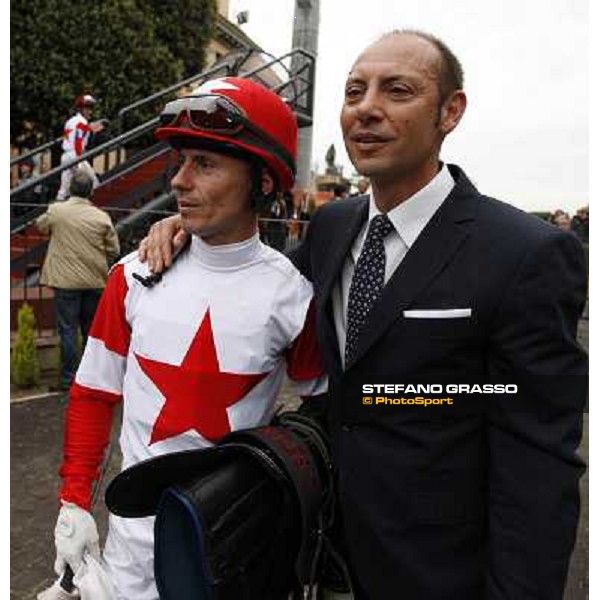 Gabriele and Giancarlo Bietolini after winning the Premio Botticelli Rome - Capannelle racecourse, 29th april 2012 ph.Stefano Grasso