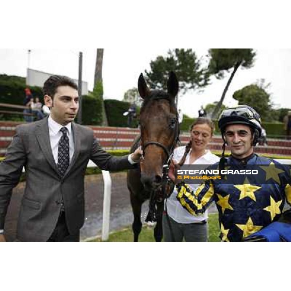 Alessandro Botti, Malossol and Fabio Branca in the winner circle after winning the Premio Parioli Rome - Capannelle racecourse, 29th april 2012 ph.Stefano Grasso