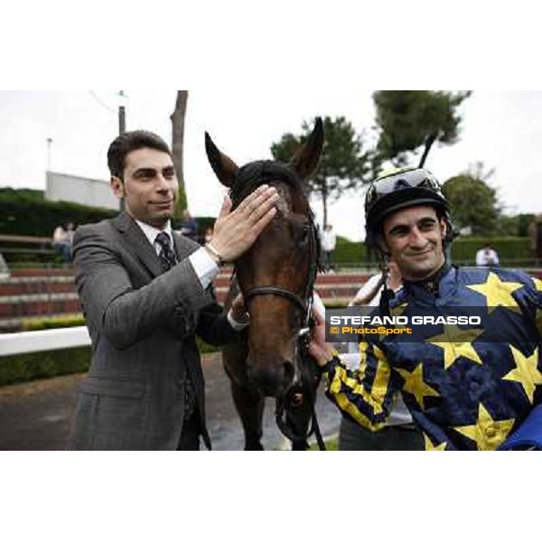 Alessandro Botti, Malossol and Fabio Branca in the winner circle after winning the Premio Parioli Rome - Capannelle racecourse, 29th april 2012 ph.Stefano Grasso