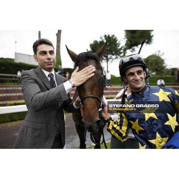 Alessandro Botti, Malossol and Fabio Branca in the winner circle after winning the Premio Parioli Rome - Capannelle racecourse, 29th april 2012 ph.Stefano Grasso