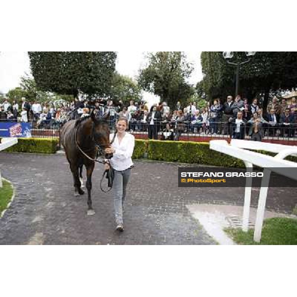 Malossol and his groom Eva walks back home after winning the Premio Parioli Rome - Capannelle racecourse, 29th april 2012 ph.Stefano Grasso