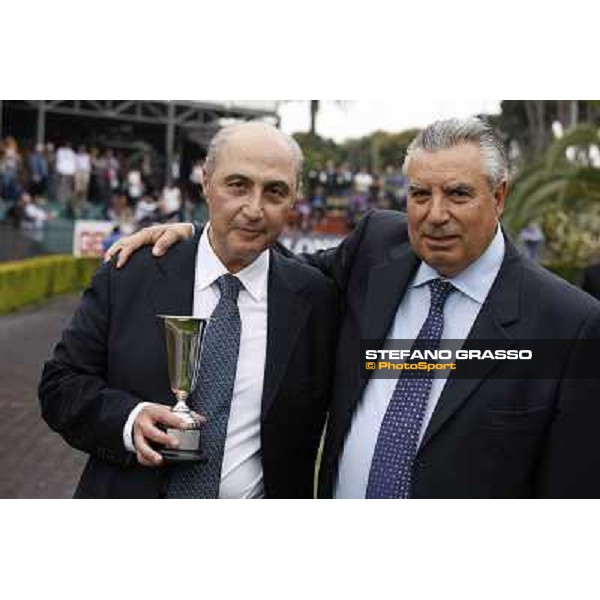 Blanga Selim Moghrabi owner of Malossol and Giuseppe Botti Rome - Capannelle racecourse, 29th april 2012 ph.Stefano Grasso