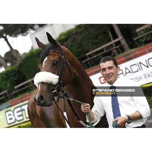 Jonathan Bacci and Cherry Collect after winning the Premio Regina Elena Rome - Capannelle racecourse, 29th april 2012 ph.Stefano Grasso