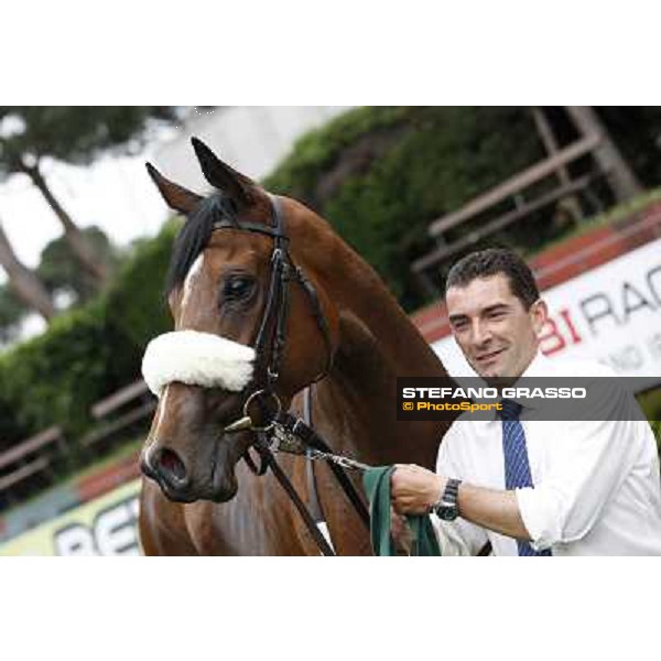 Jonathan Bacci and Cherry Collect after winning the Premio Regina Elena Rome - Capannelle racecourse, 29th april 2012 ph.Stefano Grasso