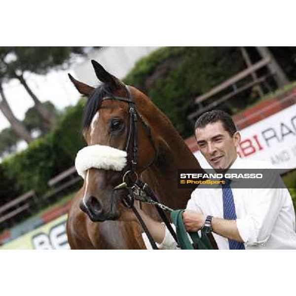 Jonathan Bacci and Cherry Collect after winning the Premio Regina Elena Rome - Capannelle racecourse, 29th april 2012 ph.Stefano Grasso