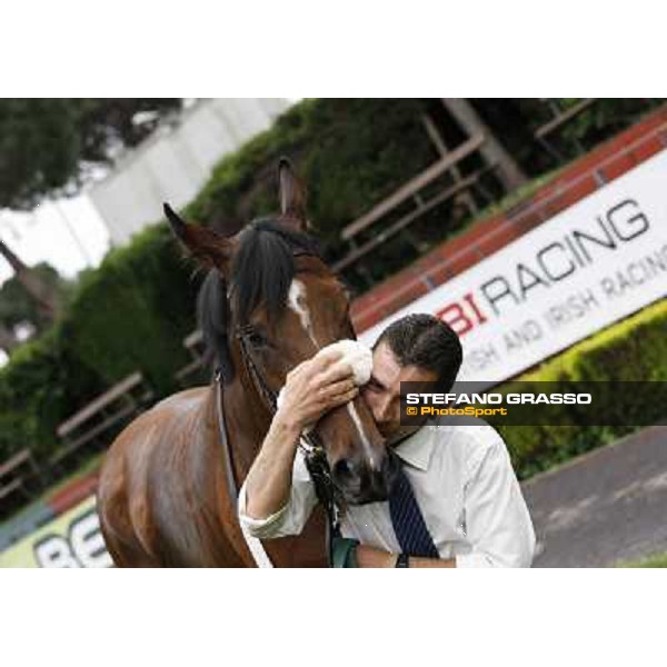 Jonathan Bacci and Cherry Collect after winning the Premio Regina Elena Rome - Capannelle racecourse, 29th april 2012 ph.Stefano Grasso