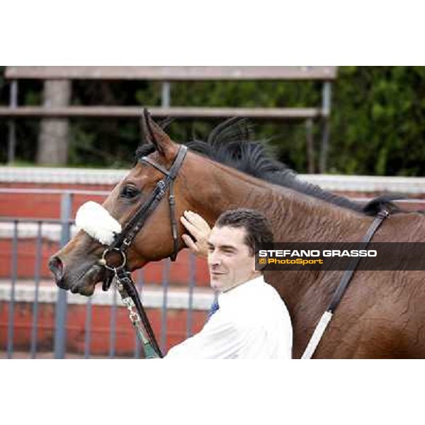 Jonathan Bacci and Cherry Collect after winning the Premio Regina Elena Rome - Capannelle racecourse, 29th april 2012 ph.Stefano Grasso