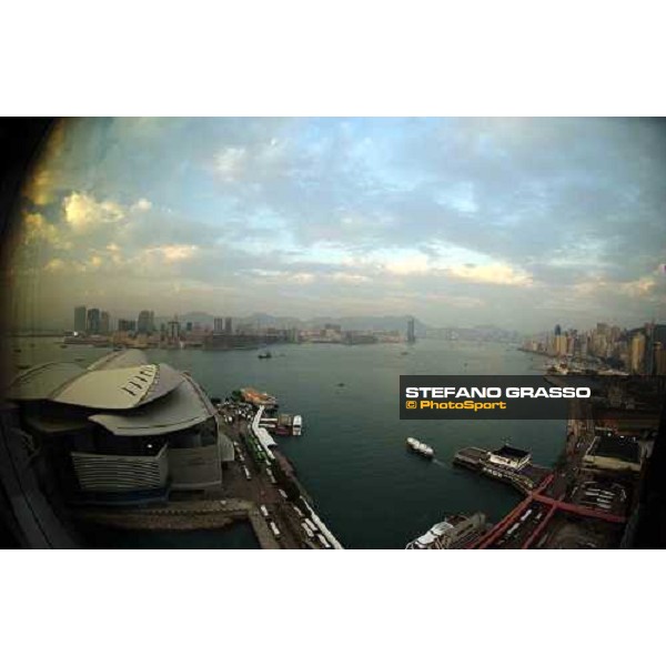 Hong Kong- a view of the exibition centre and Kowloon from 26th floor of the Renaissance harbour view hotel Hong Kong 7th dec. 2004 ph. Stefano Grasso