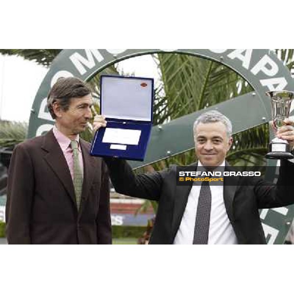 Giorgio Guglielmi and Andrea Scarpellini after winning the Premio Signorino Rome - Capannelle racecourse, 29th april 2012 ph.Stefano Grasso