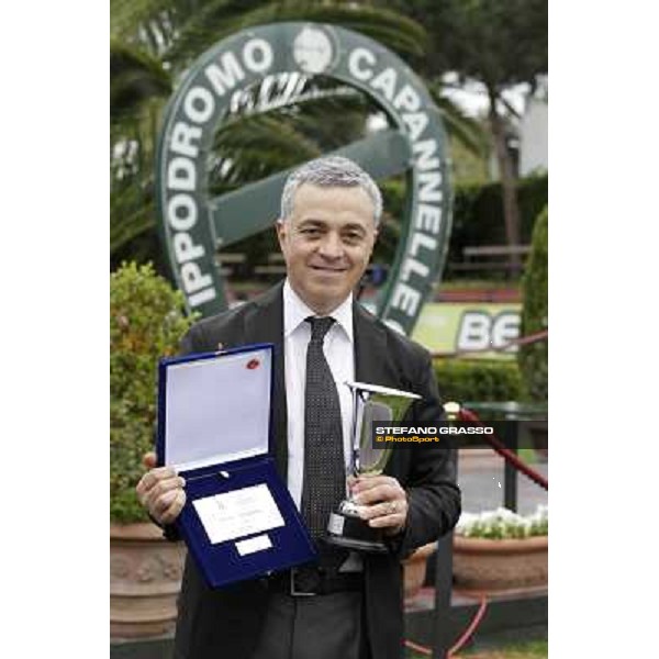 Andrea Scarpellini after winning the Premio Signorino Rome - Capannelle racecourse, 29th april 2012 ph.Stefano Grasso