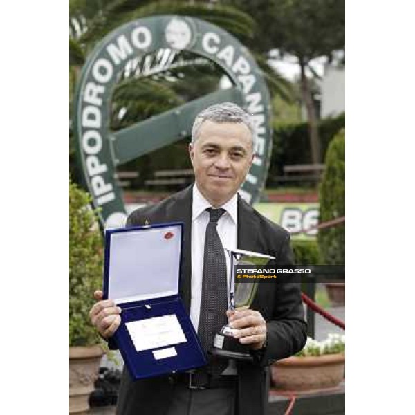 Andrea Scarpellini after winning the Premio Signorino Rome - Capannelle racecourse, 29th april 2012 ph.Stefano Grasso