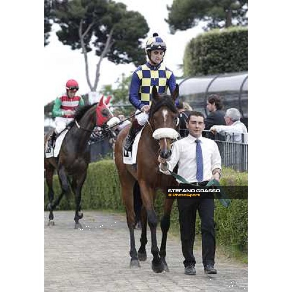 Fabio Branca on Cherry Collect before the start of the Premio Regina Elena. Rome - Capannelle racecourse, 29th april 2012 ph.Stefano Grasso