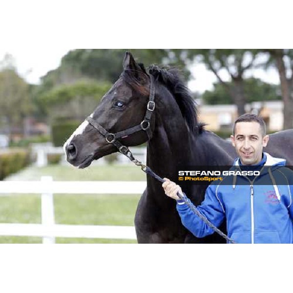 Portrait for Laghat and his owner and gentleman rider Federico De Paola Rome - Capannelle racecourse 15th april 2012 ph.Stefano Grasso