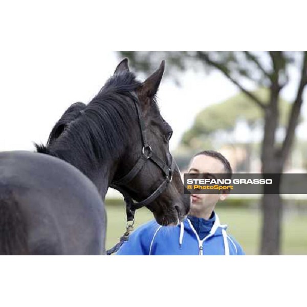 Portrait for Laghat and his owner and gentleman rider Federico De Paola Rome - Capannelle racecourse 15th april 2012 ph.Stefano Grasso